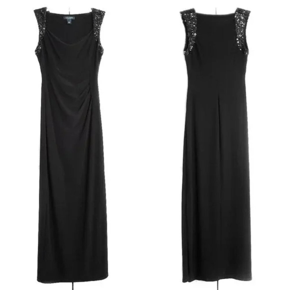 Ralph Lauren Black Evening Gown Size 10